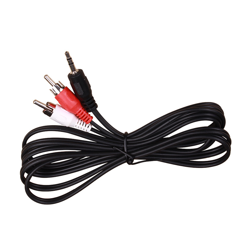 Cablu Audio Jack MRG M755, Jack 3.5mm, 2 RCA, Negru